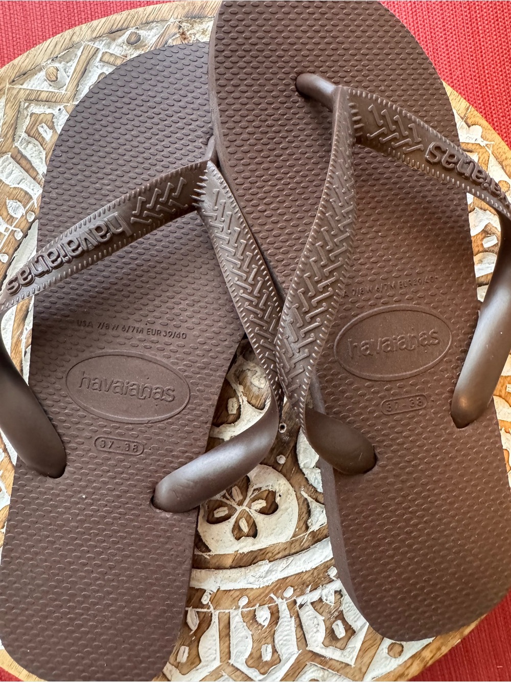 Havaianas Slim Brown Flip Flops Womens 7/8 NWOT